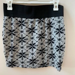 Christmas Print A Line Mini Skirt